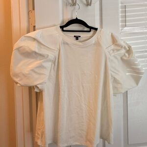 Express White Puff Sleeve Blouse NWOT